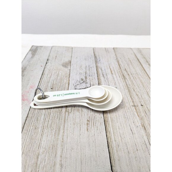 Measuring Spoons Set of 4 White 1 TBSP 1 Tsp 1/2 Tsp 1/4 Tsp - Picture 4 of 4